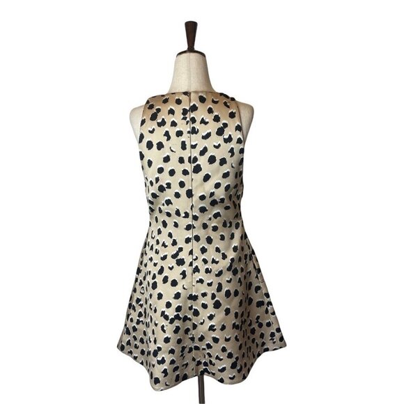 Cameo‎ Tan Black and White Leopard Print V Neck Sleeveless Mini Dress Size S - Picture 7 of 16